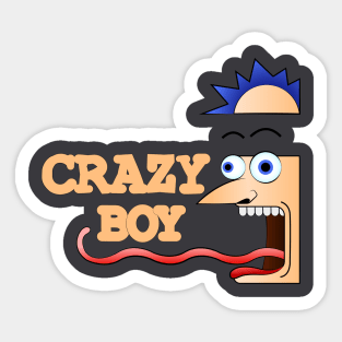 Crazy Boy Sticker